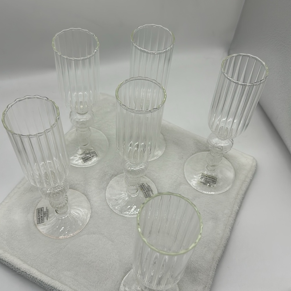 Vintage Serena Bass Pretty Bold”LIDO” Blown Venetian Hollow Stem Champagne Glass - Picture 4 of 7